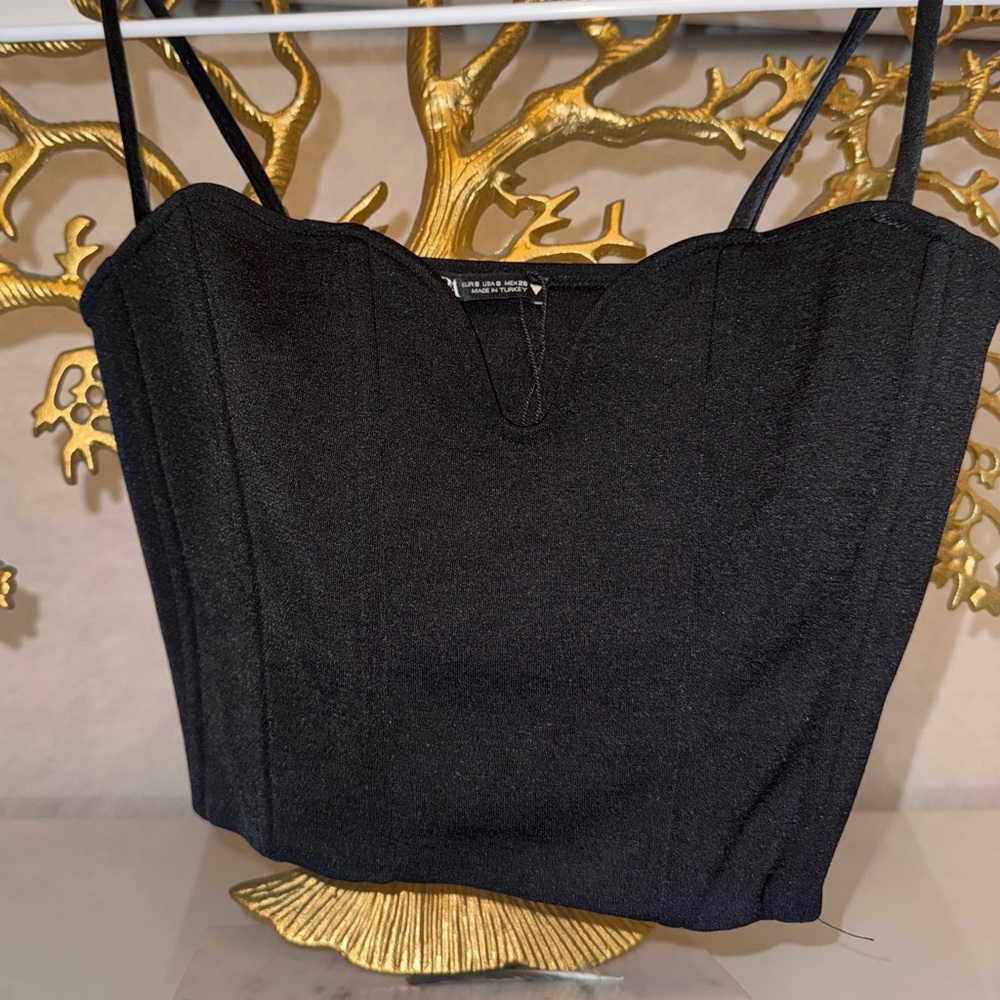 Zara Sleek Black V-Neck Dress